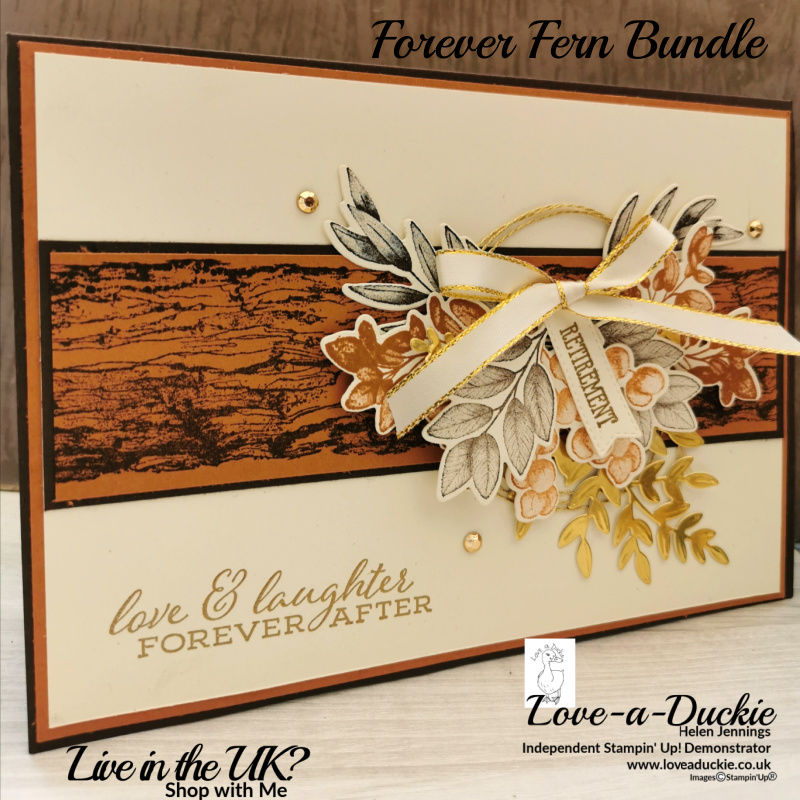 A retirement card created with the forever fern bundle in earthy tones.