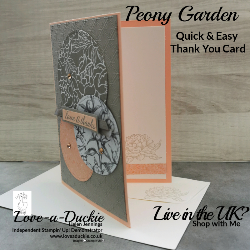 A thank you card with stitched circles of Designer Series paper