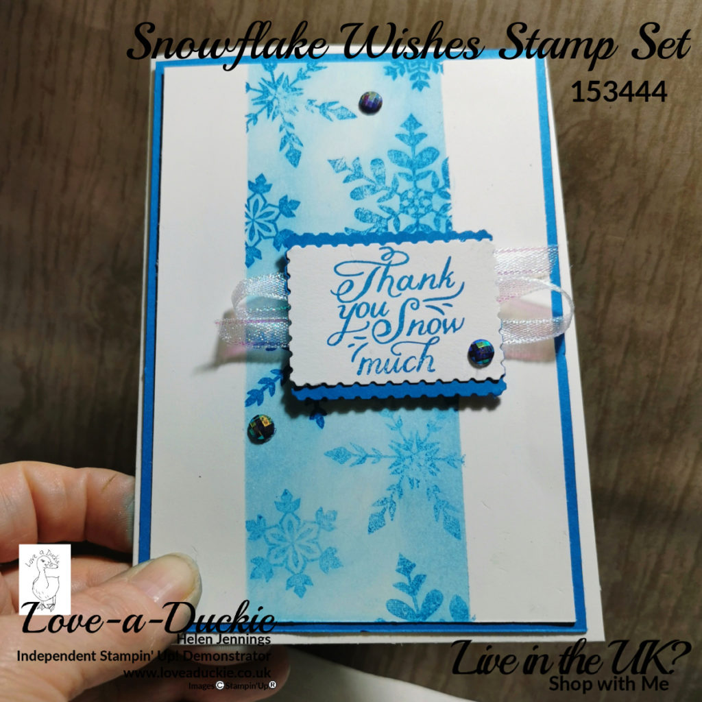 Quick and easy Thank you card using the Snowflake Wishes stamp set from Stampin' Up!