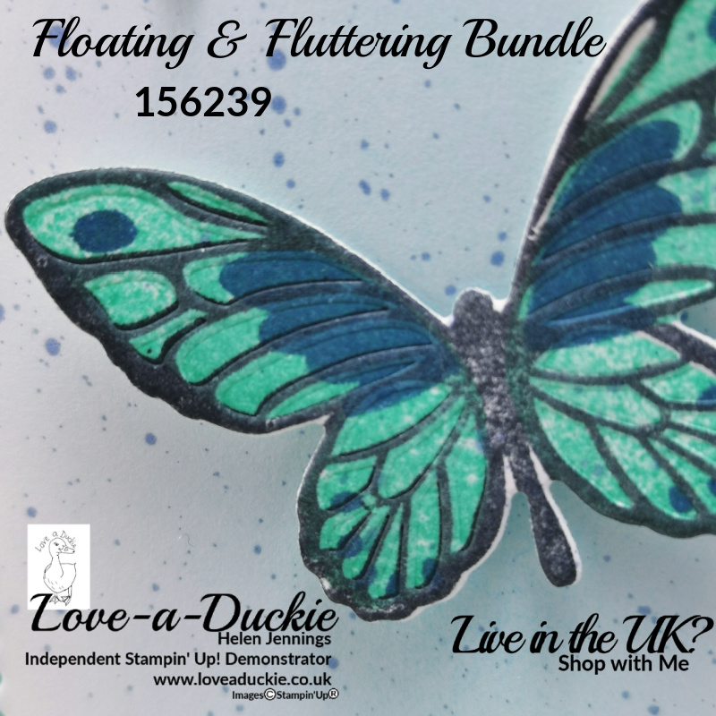 One of the dies in the Floating & Fluttering dies set from Stampin' Up adds a fantastic embossed detail to the stamped image.