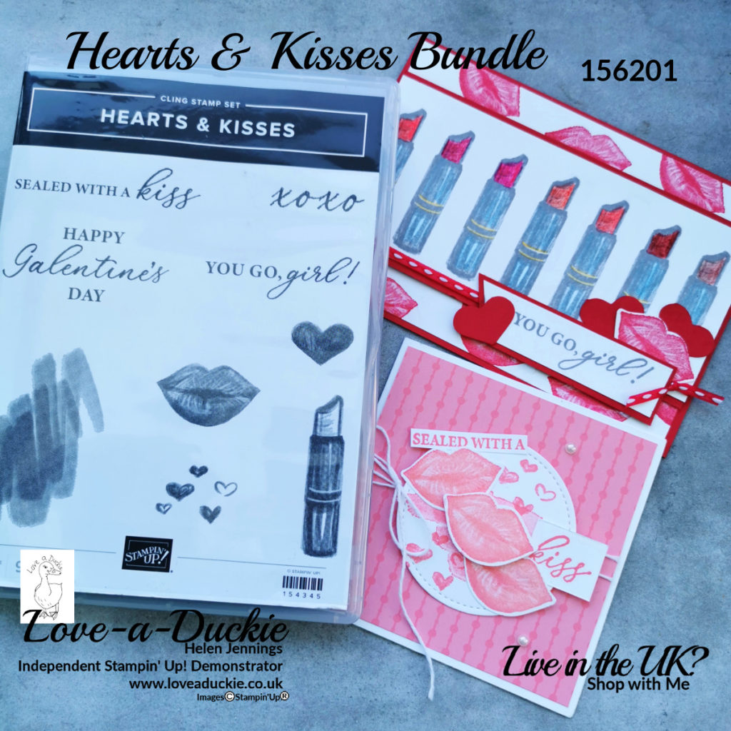 Two cards on a love theme using Stampin' Up's! Heart & kisses bundle