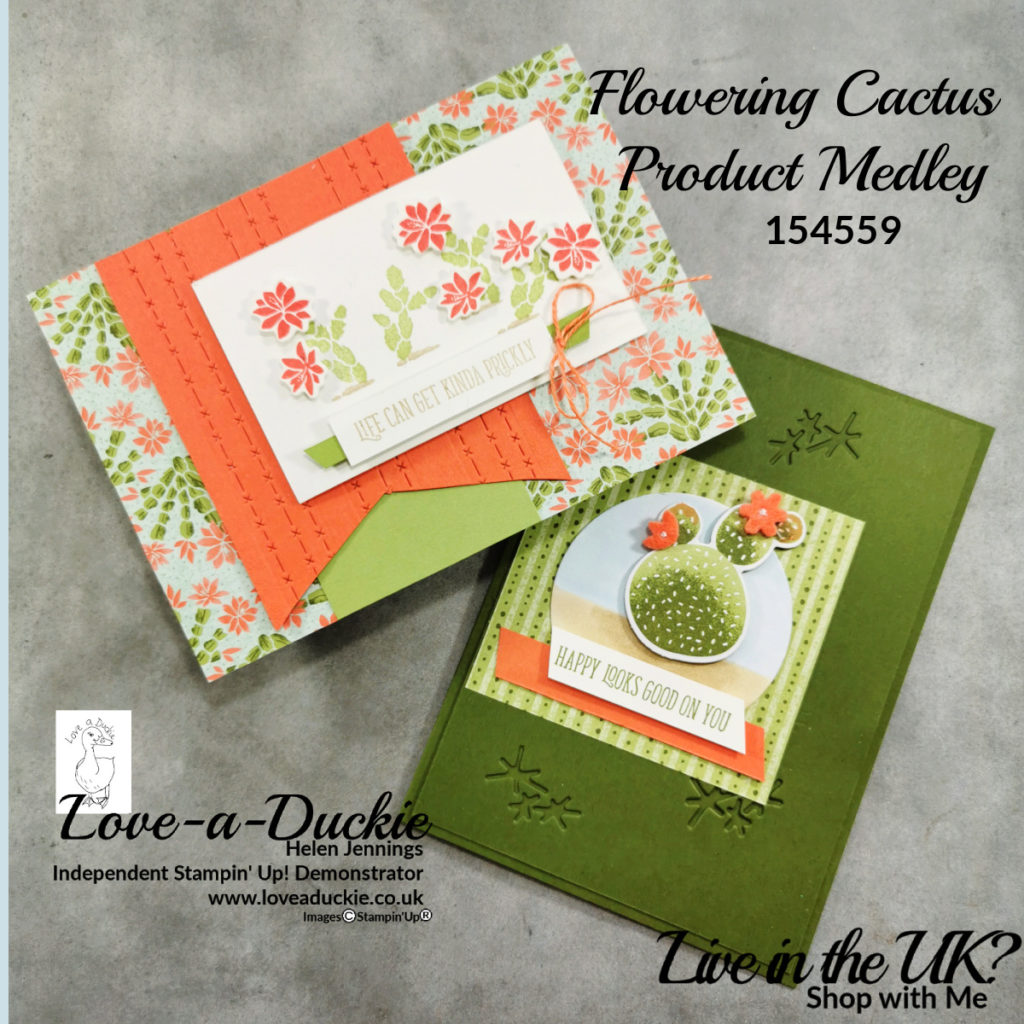 Quick and simple cards using the Flowering cactus product medley from Stampin Up