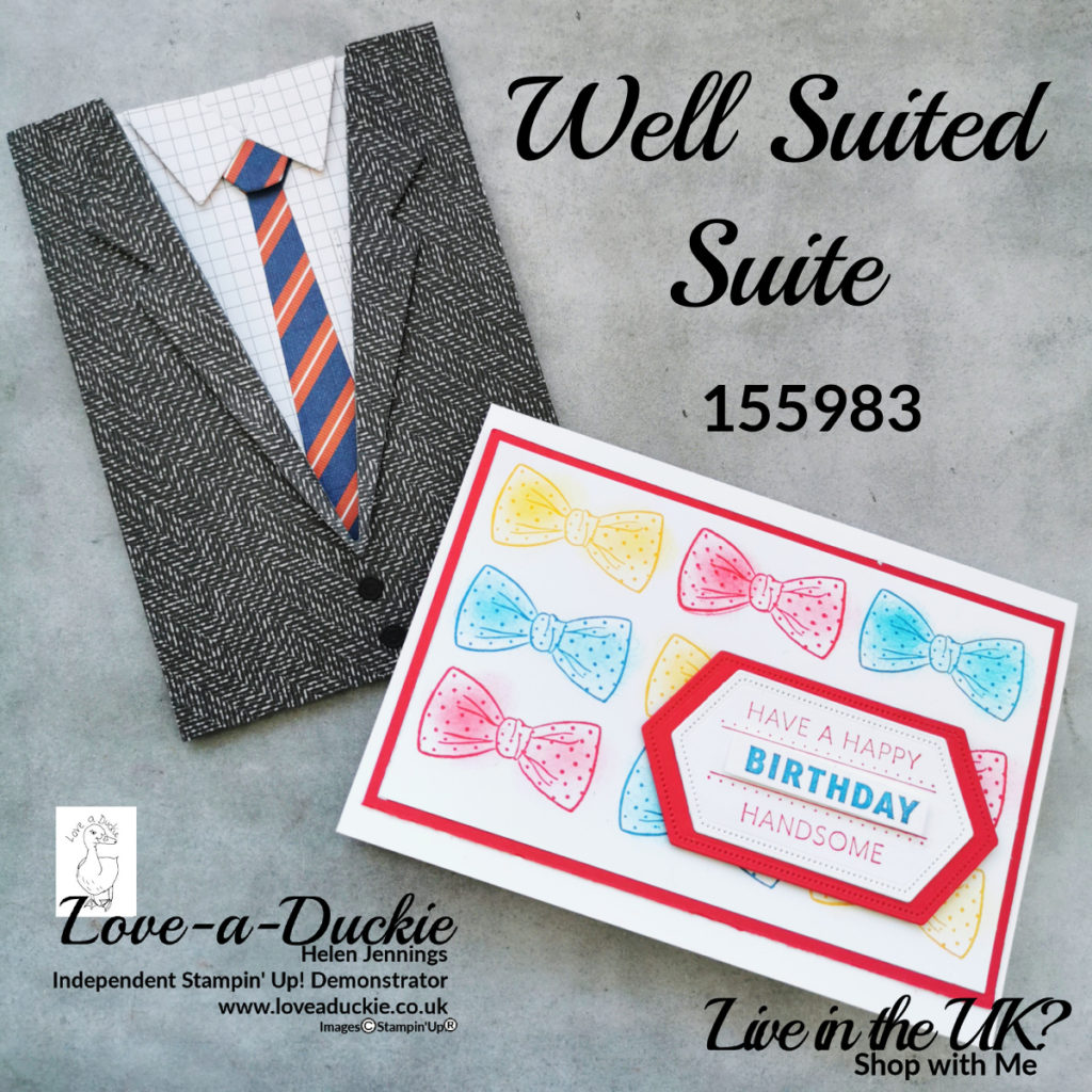 Cards created using the well Suited Suite of Products from Stampin Up