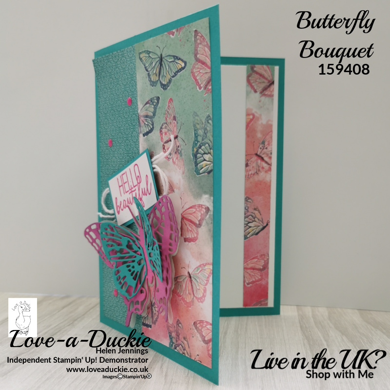 There is Butterfly Bijou patterned paper from Stampin' Up on the inside of this card as well as the outside