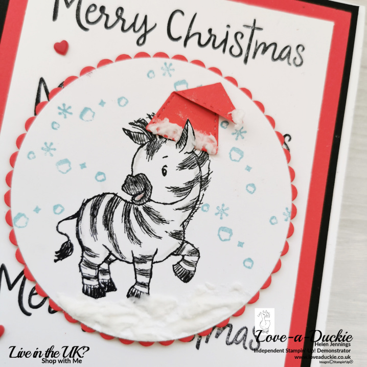 Using a non-Christmas stamp set to create Christmas cards with this fun Zany Zebras stamp set.