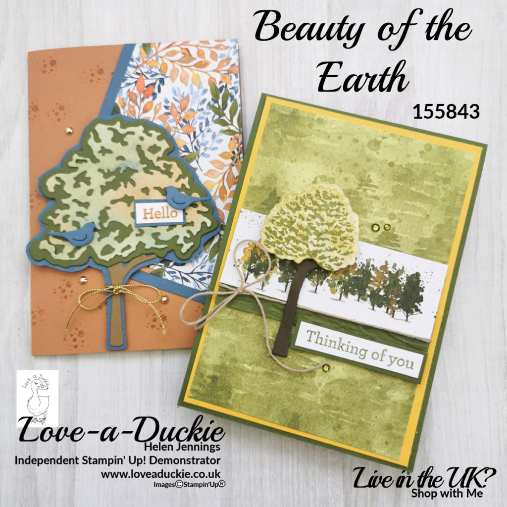 Using the products in Stampin' up's beauty of the Earth suite to create cards using different techniques