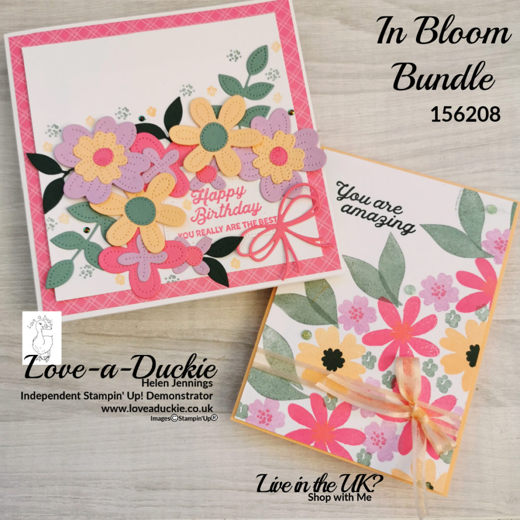 Playing with the In Bloom bundle and the 2021-2023 in colors to create 2 cards.