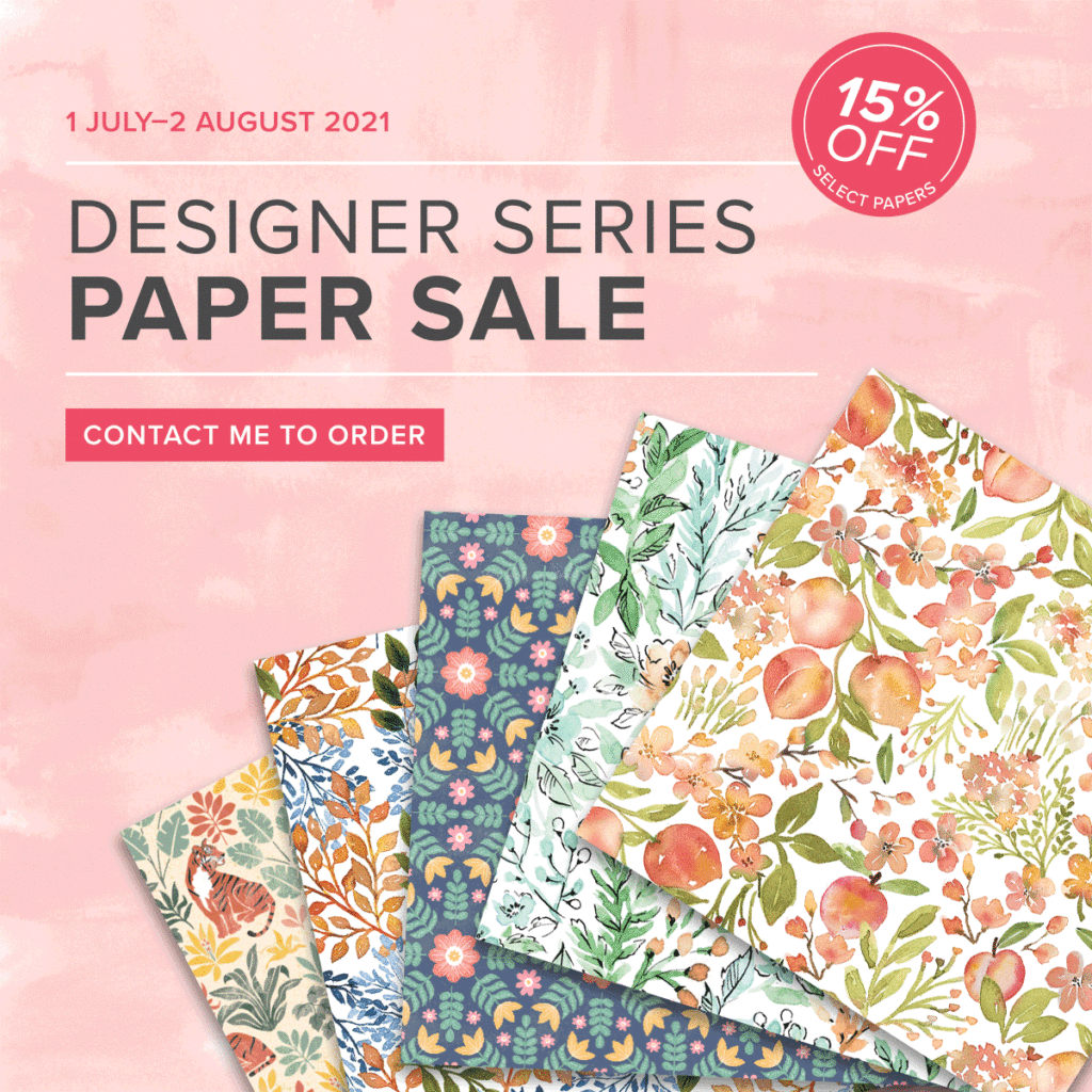 The papers that are available in Stampin' Up's 15% off sale during July.