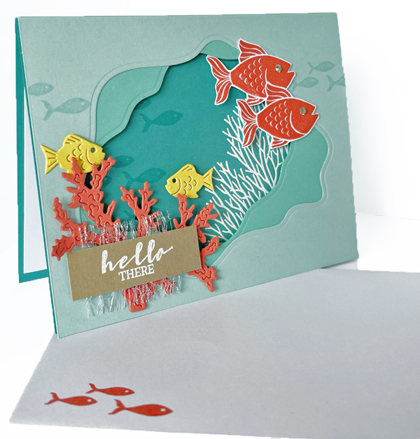 An Under the Sea Diorama Card using Stampin' Up's seascape bundle and Layering diorama dies