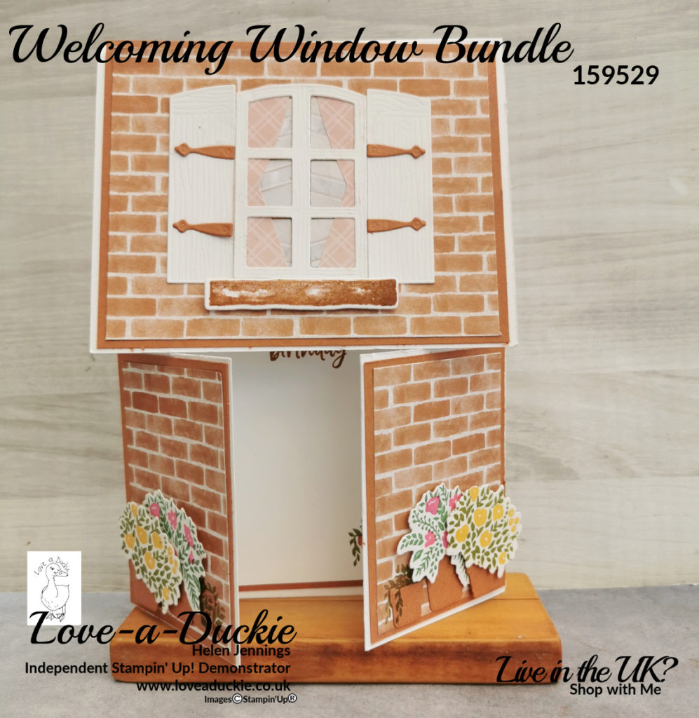 A dutch barn door fancy fold card using the welcoming window bundle from Stampin' Up