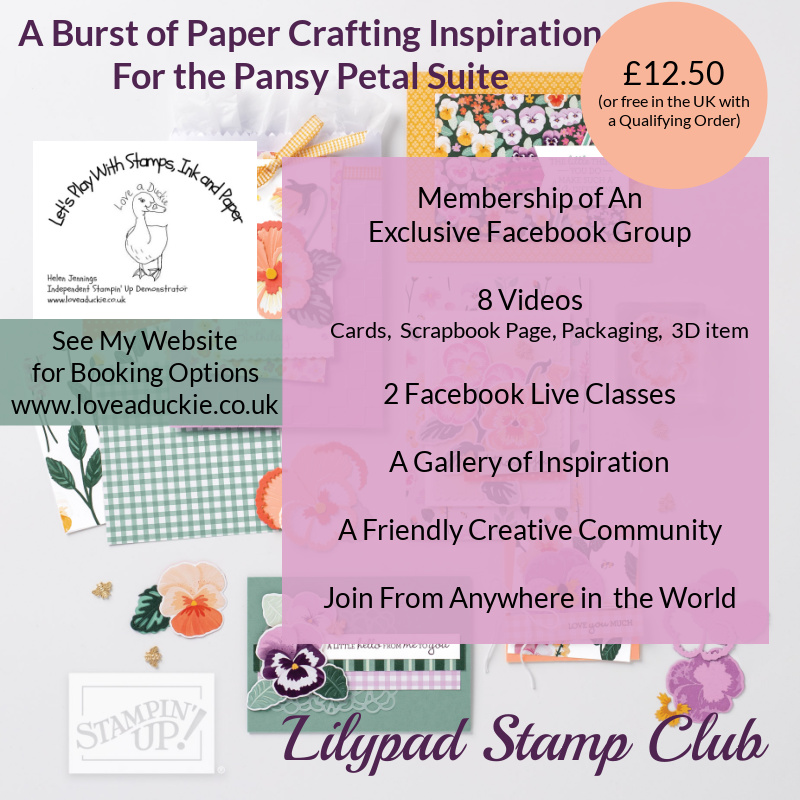 Two Facebook Live Classes and 8 videos using the Pansy Petal Suite from Stampin' Up