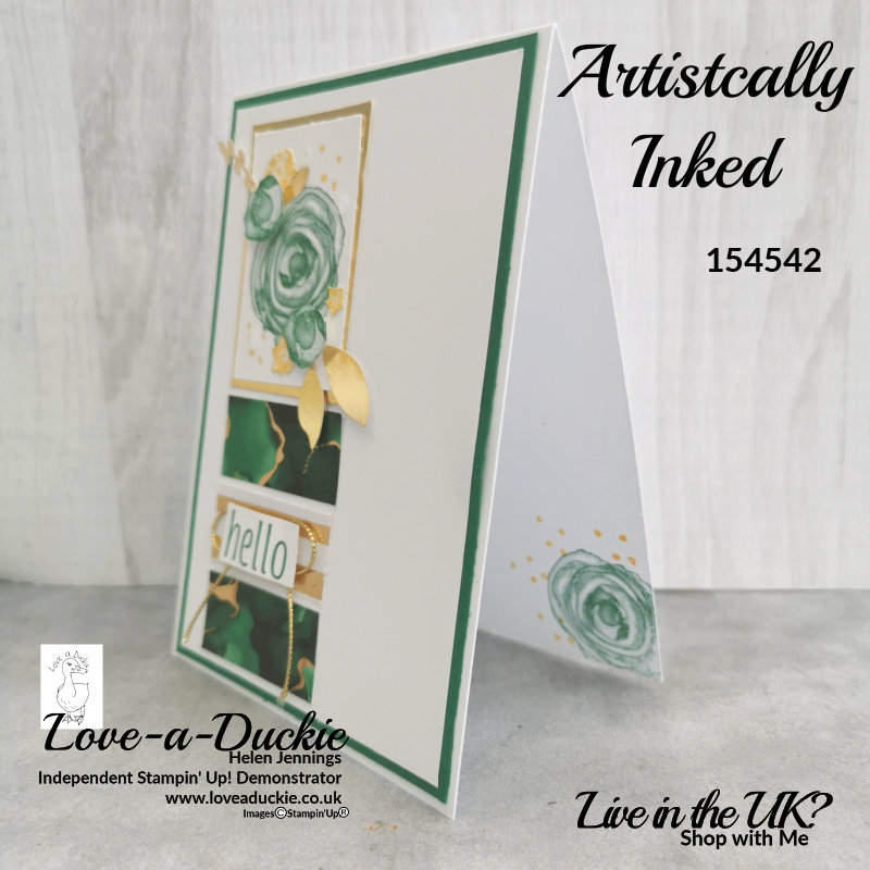 This card has been created from a card sketch and is stamped inside and out using the Artistically Inked stamp set from Stampin' Up!