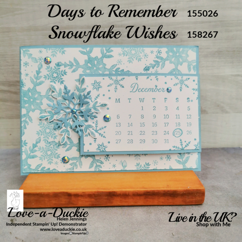 A fold over Christmas card featuring the Day to Remember stamp set and snowflake wishes stamp set.