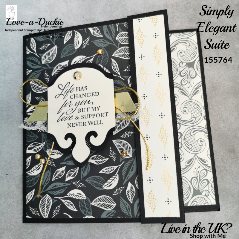 A simple fancy fold card using the Simply Elegant suite from Stampin' Up