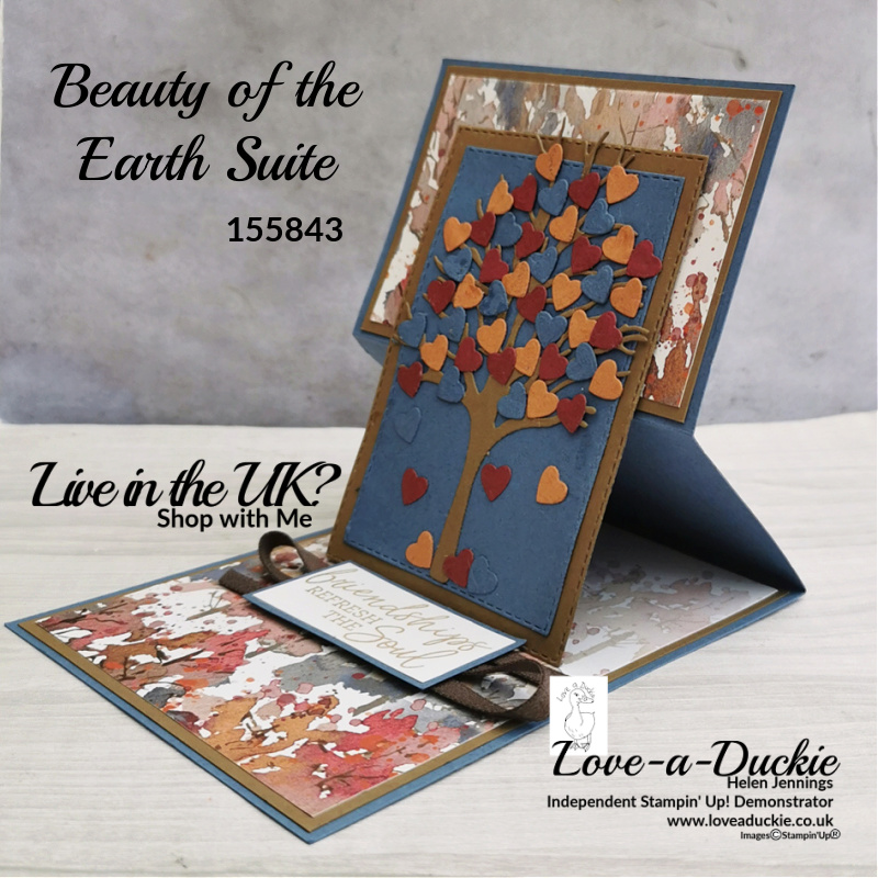 A Reverse Easel Fancy Fold card in autumnal colours using Stampin' Up's Beauty of the Earth suite