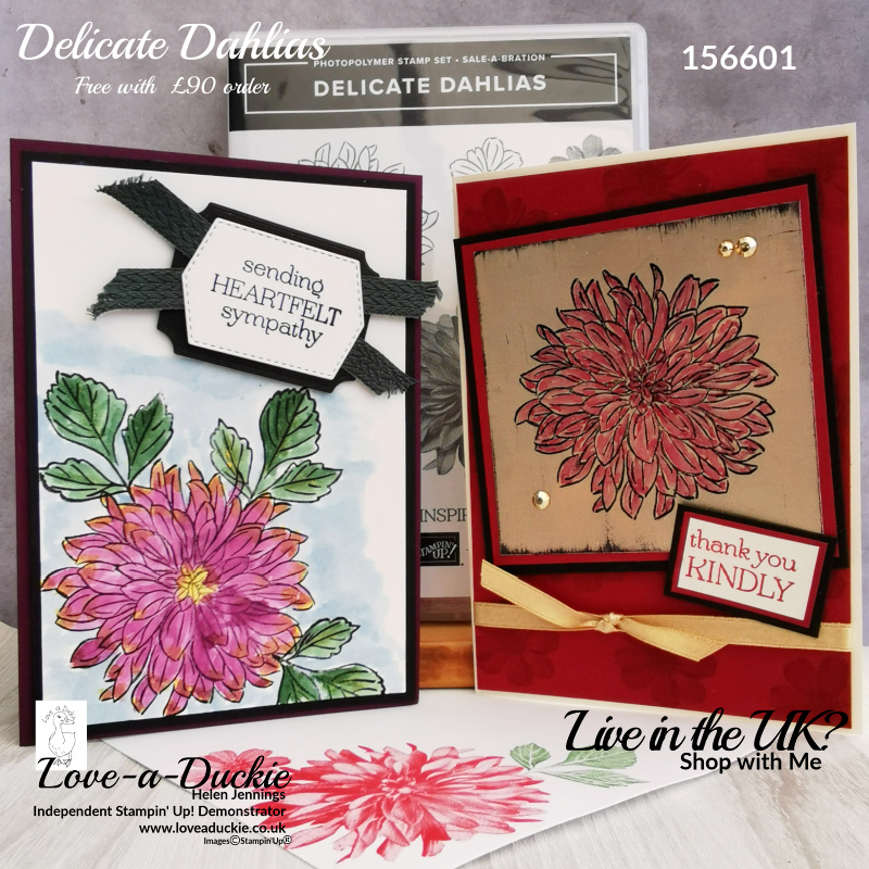 Three different looks with the Delicate Dahlia stamp set from Stampin' up