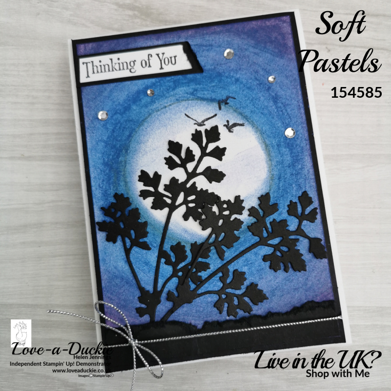 Colouring and Blending with Stampin' Up's soft pastels top create a nighttime background for this design for the Festive Friday challenge.