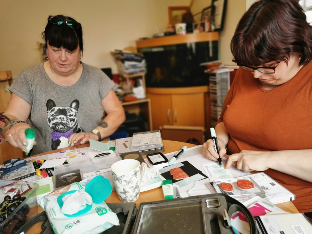 Some of my Stampin' Up team crafting together and enjoying each other's company.