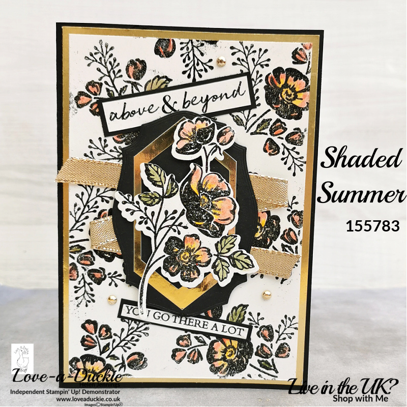 Watercolor pencils were used to colour this heat embossed image from Stampin' up's Shaded Summer stamp set.