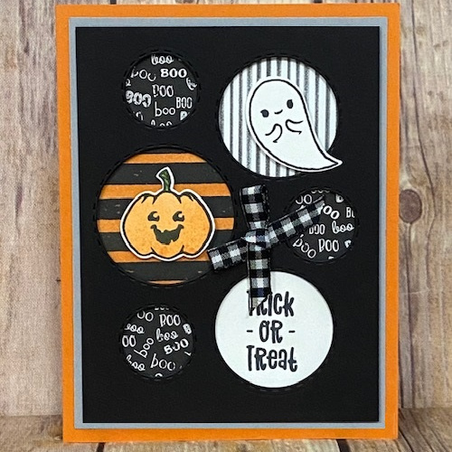 Cute Halloween card using Stampin' Up's Cute Halloween Suite and the Picture This dies.