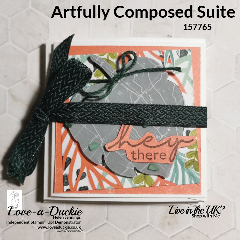 A bundle of mini cards tied with ribbon using the Artfully Composed suite from Stampin' Up!