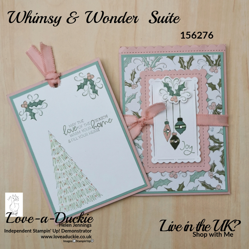 A pocket card and its insert featuring products from Stampin' Up's Whimsy & Wonder suite of products.