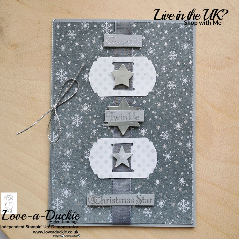 A Simple Christmas Card using Stampin' Up punches paper and some heat embossing.