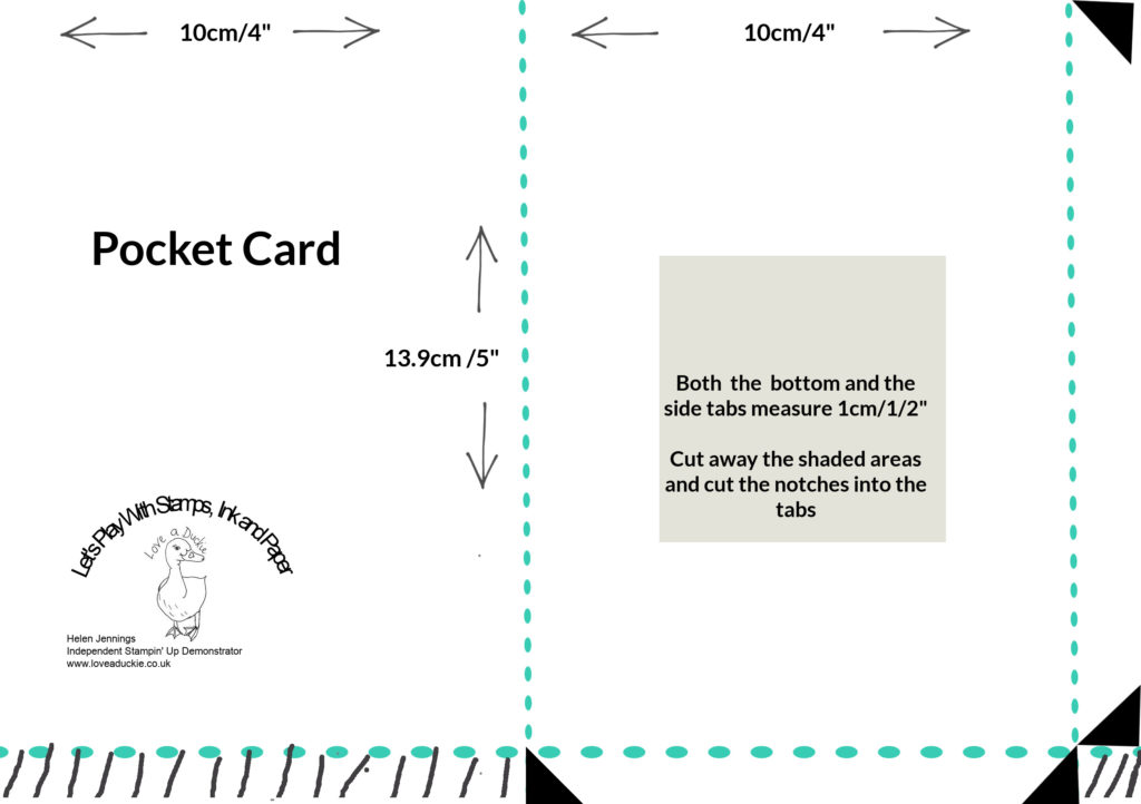 A pocket card cutting template from Love-a-Duckie, Stampin' Up demonstrator