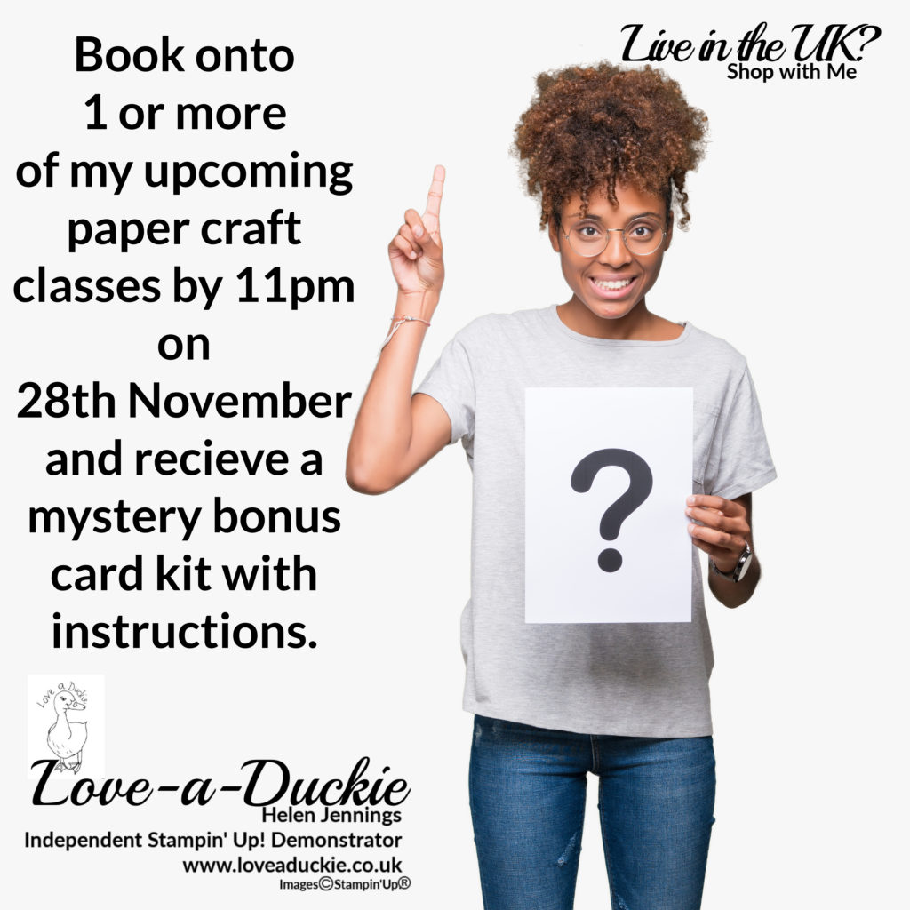 As part of my birthday celebrations receive a mystery card kit when you book onto 1 or more classes