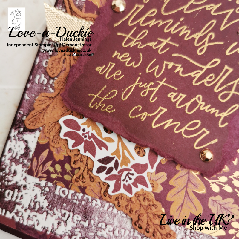 Heat embossing and embossing folders, layered up with papers and die cuts from the Blackberry Beauty suite from Stampin' Up!