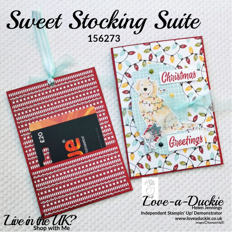 A clever pocket to hold a gift card in this Pocket Gift Card Holder using the Sweet Stocking Suite from Stampin' Up!