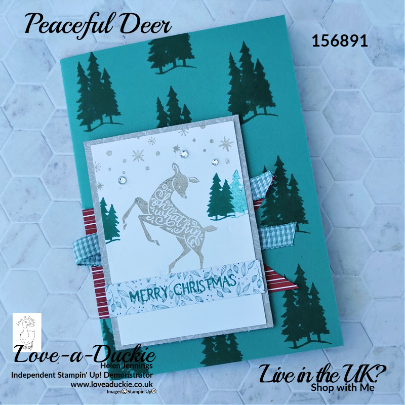 A Peaceful Deer Christmas card using Stampin' Up products that was CASE'd from an old project