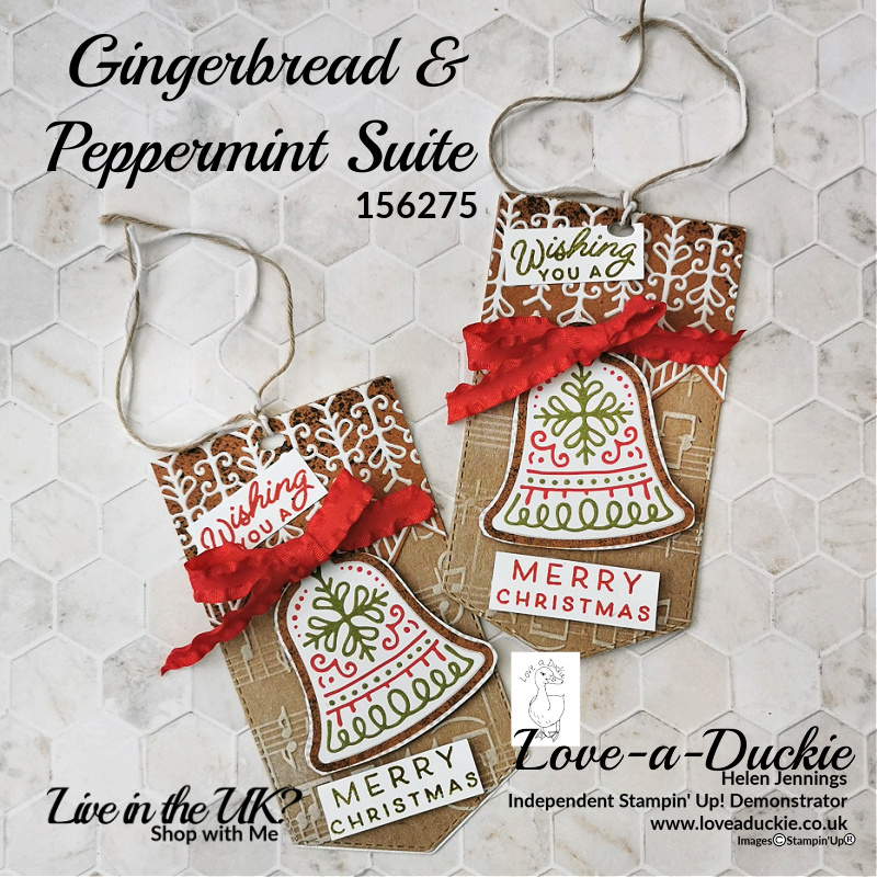 Some cute Christmas tag ideas created with the Frosted gingerbread suite and complimentary products from stampin' up!
