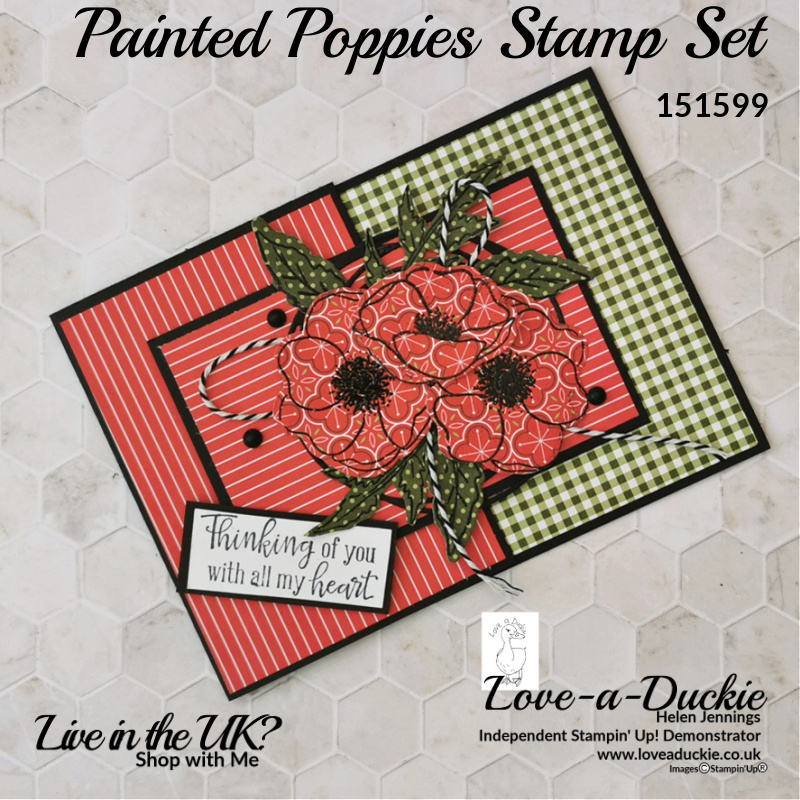 Learn how to paper piece a stamped image with Stampin' Up's Heartwarming Hugs paper and painted Poppies stamp set.