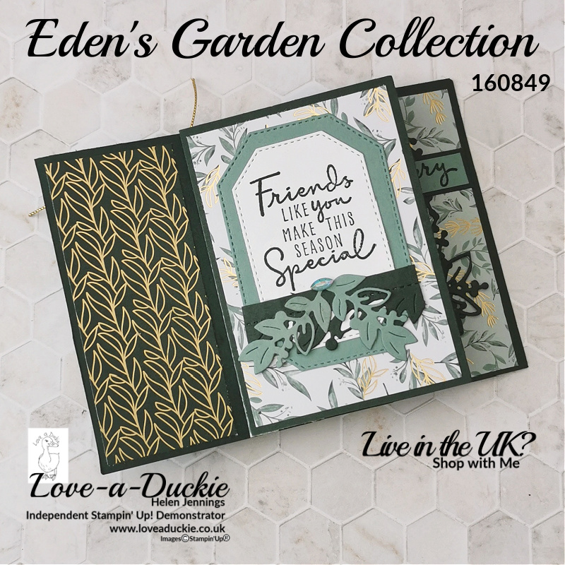 learn how to create a Tower Pinwheel Card. This one uses the Eden's Garden Collection from Stampin' Up!