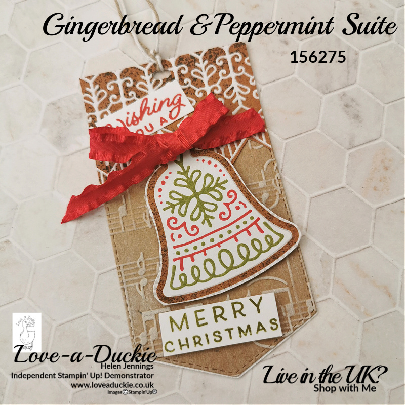 An idea for a Christmas tag created with the frosted g|gingerbread suite from Stampin' Up