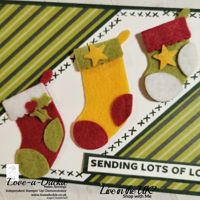 lots of detail on these felt stockings using Stampin' Up's Sweet Stockings Suite