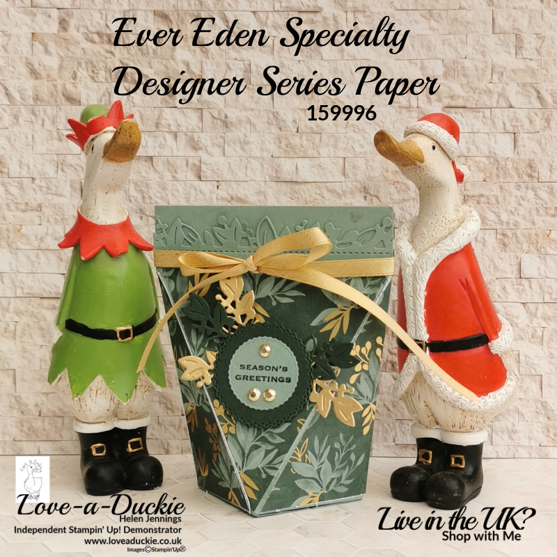 A self closing bag using the Eden's garden Collection from Stampin' Up!