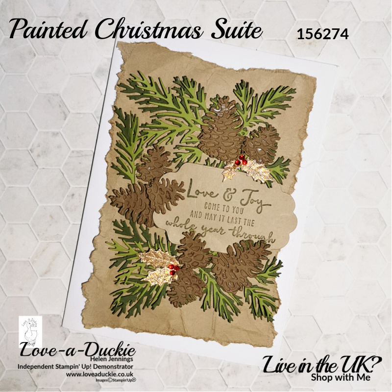  A card created by layering the dies from the Christmas Pinecone  set from Stampin' Up!