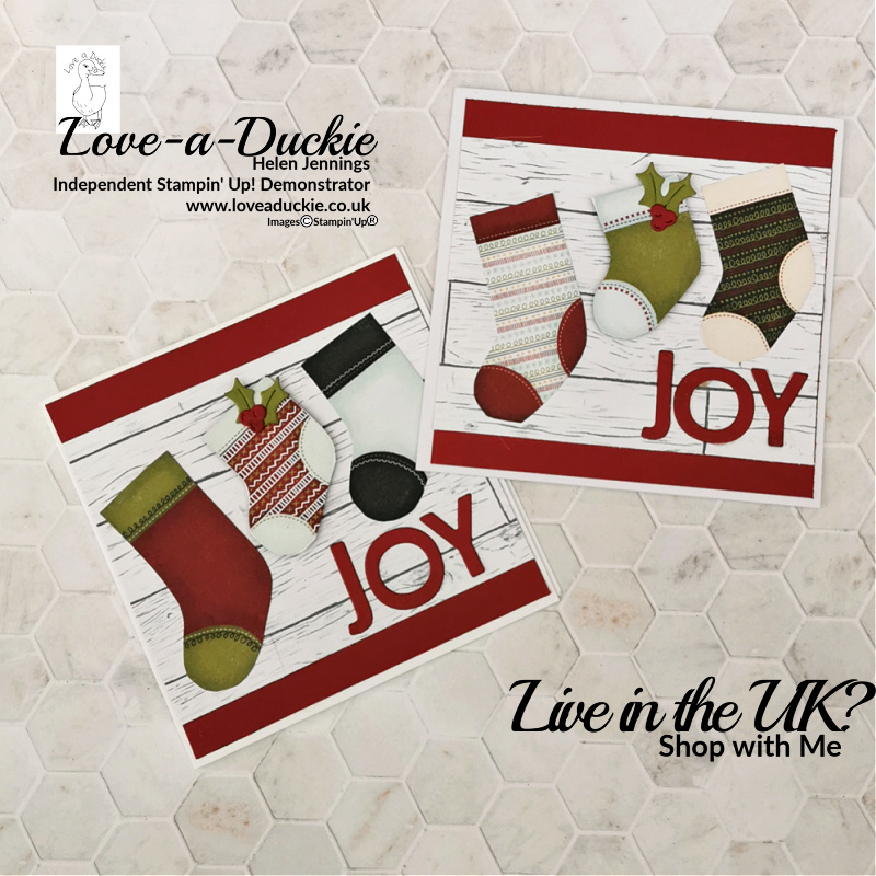 Quick & Easy Christmas cards using the Sweet Stockings paper from Stampin' Up!