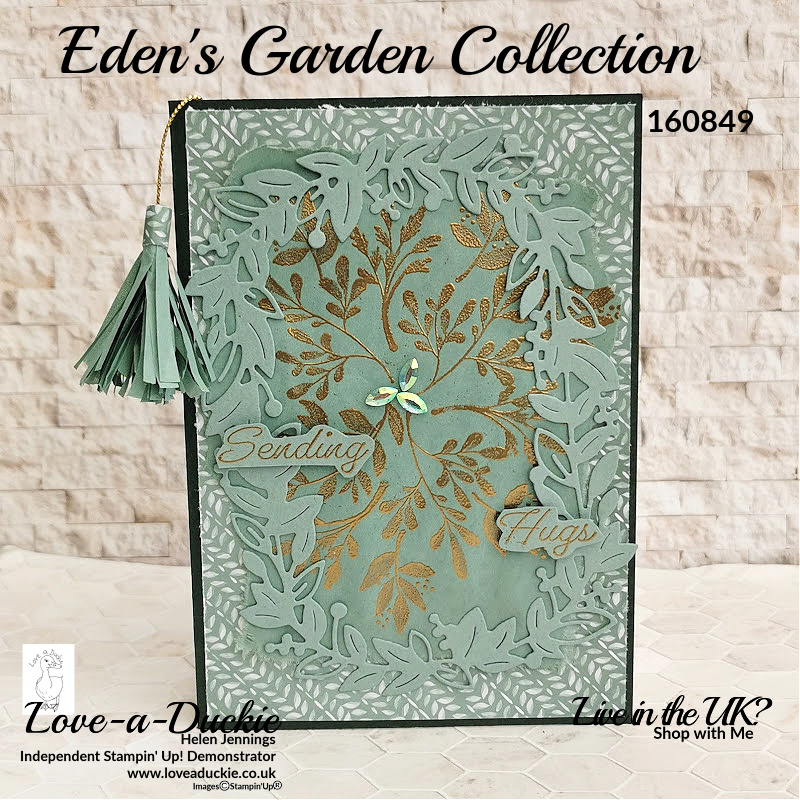 A card using the cotton paper from the Eden's Garden collection from Stampin' Up!