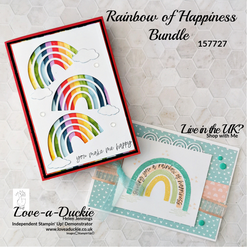 Rainbow Cards using the Rainbow of Happiness bundle from Stampin' Up!