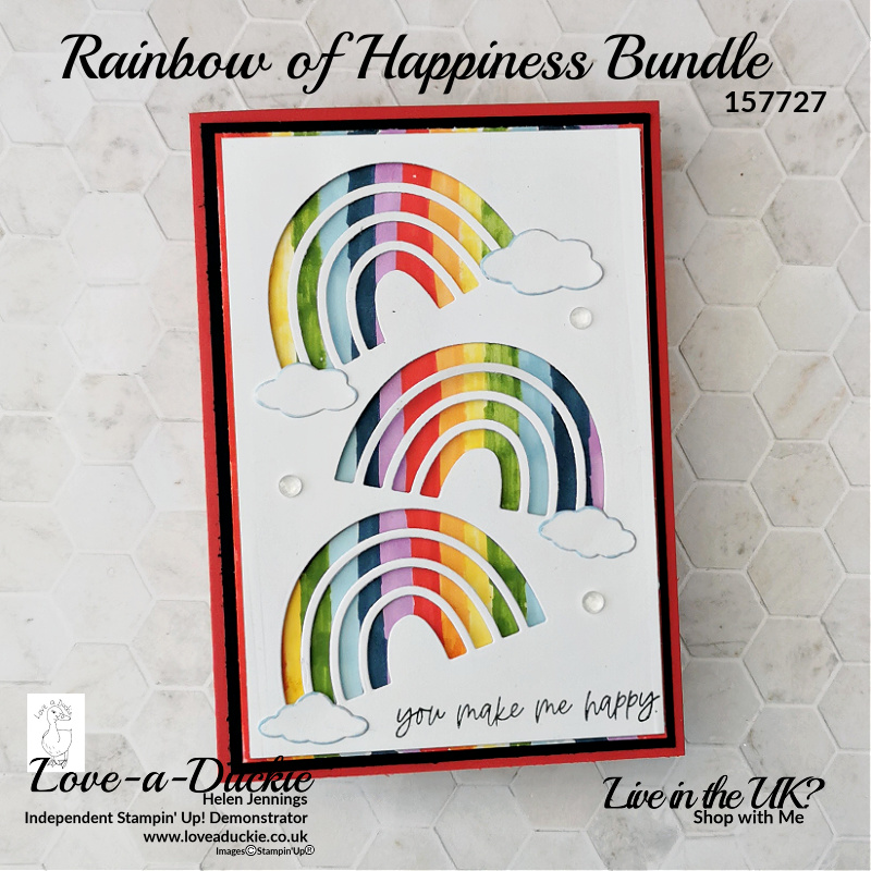 A Striped background using Stampin' Blends and the Rainbow of happiness Bundle from Stampin' Up!