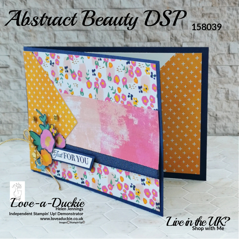 Using patterned papers inside and out on this bright card using Abstract Beauty Designer Series papers from Stampin' Up!