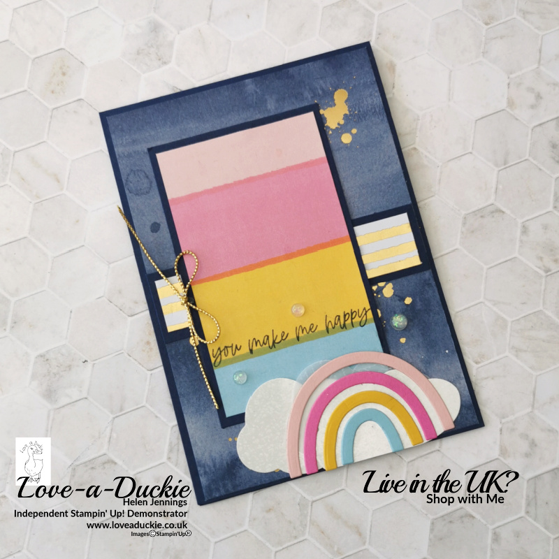 This rainbow card was created from a card sketch using the Abstract Beauty Designer series paper.