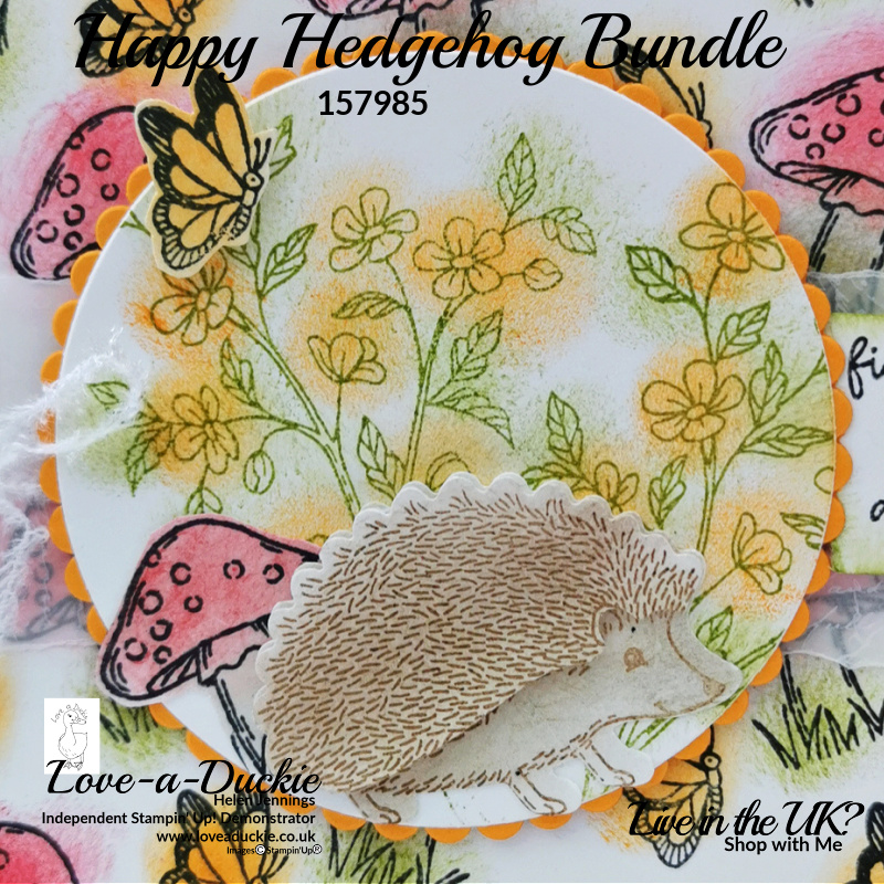 The bumper tutorial bundle includes my project featuring the Happy Hedgehog Bundle from Stampin' Up!