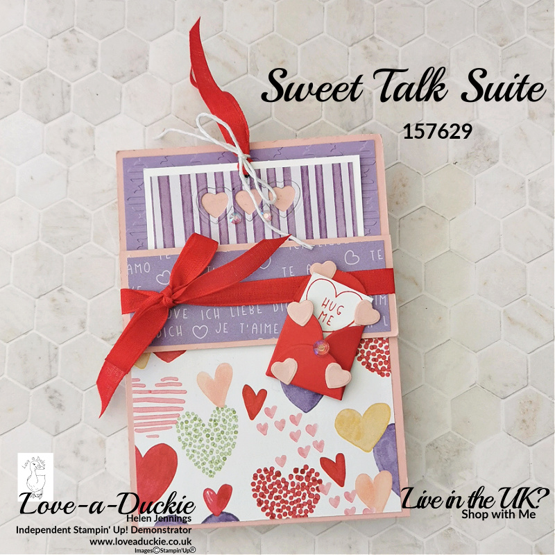 Creating a Pocket card using papers, stamps and dies from the Sweet talk suite from Stampin' Up!