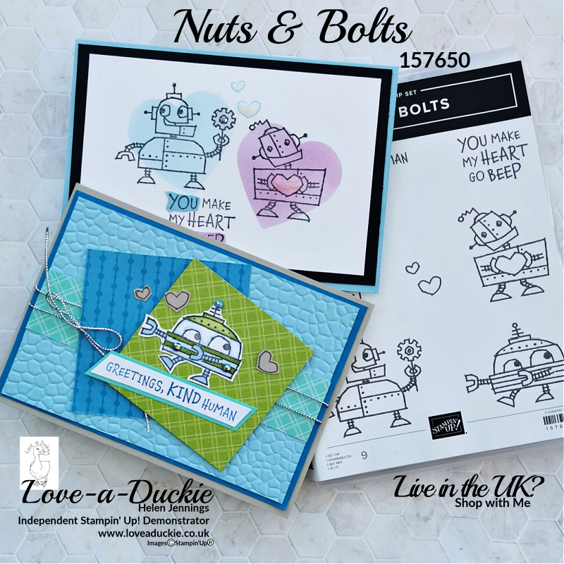 Two cute cards created with the Nuts & Bolts stamp set from Stampin' Up!