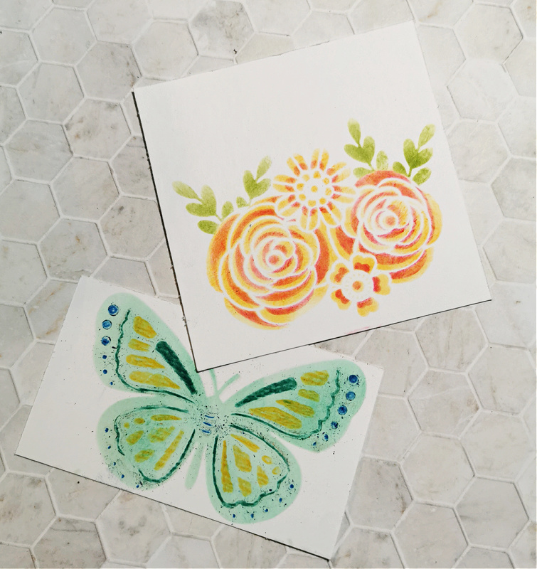 Using the Butterlies and Flower Layering Decorative masks from Stampin' Up!