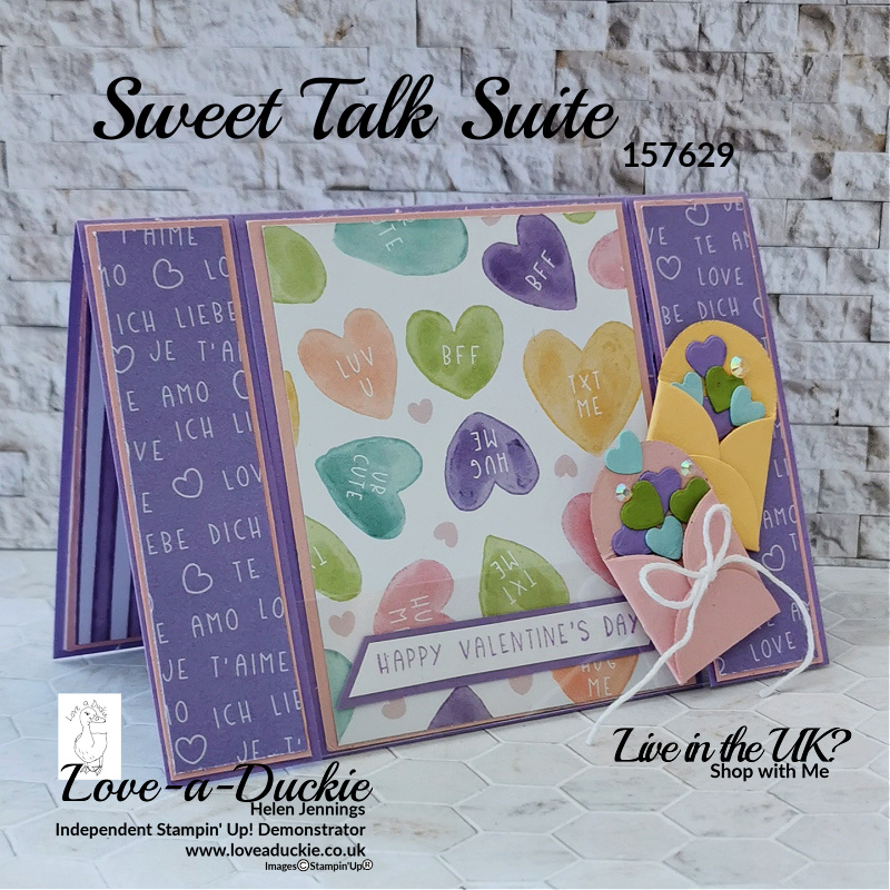 A Spanner Card for Valentine's Day featuring the stamps, dies and patterned papers from the Sweet talk Suite from Stampin' Up!